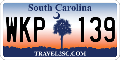SC license plate WKP139
