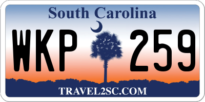 SC license plate WKP259