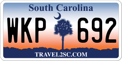 SC license plate WKP692