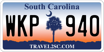 SC license plate WKP940