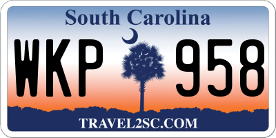 SC license plate WKP958