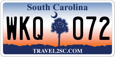 SC license plate WKQ072