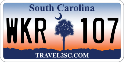 SC license plate WKR107