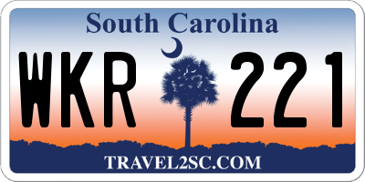 SC license plate WKR221