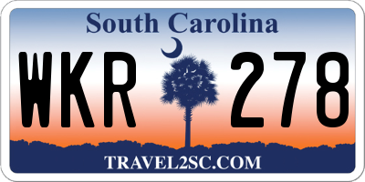 SC license plate WKR278