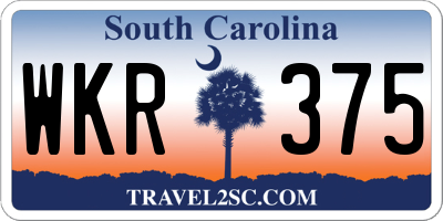SC license plate WKR375