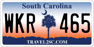 SC license plate WKR465