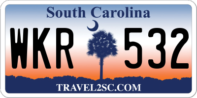 SC license plate WKR532