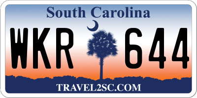 SC license plate WKR644