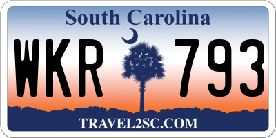 SC license plate WKR793