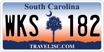 SC license plate WKS182