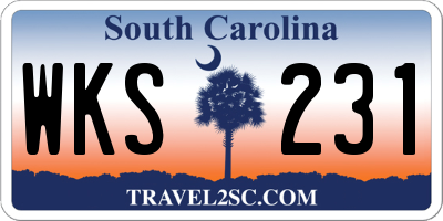 SC license plate WKS231