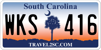 SC license plate WKS416