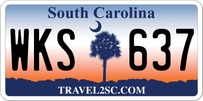 SC license plate WKS637