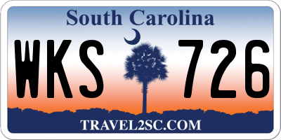 SC license plate WKS726