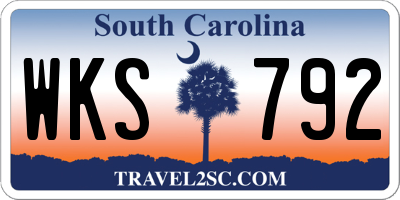 SC license plate WKS792