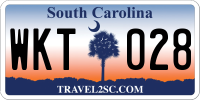 SC license plate WKT028