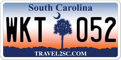 SC license plate WKT052