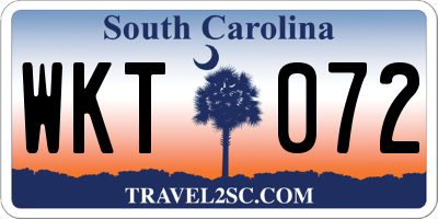 SC license plate WKT072