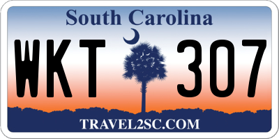 SC license plate WKT307