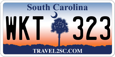 SC license plate WKT323