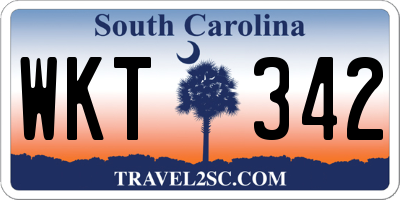 SC license plate WKT342