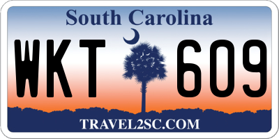 SC license plate WKT609