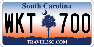 SC license plate WKT700