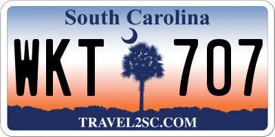 SC license plate WKT707