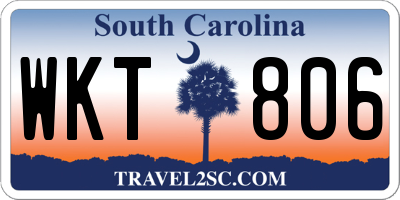 SC license plate WKT806