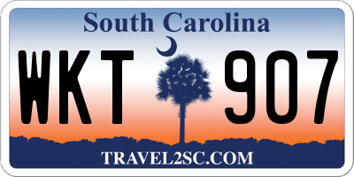 SC license plate WKT907