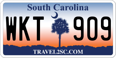 SC license plate WKT909