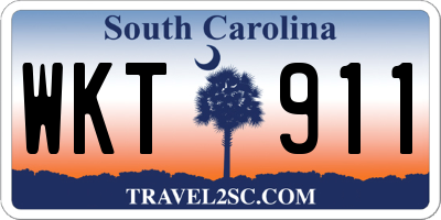 SC license plate WKT911
