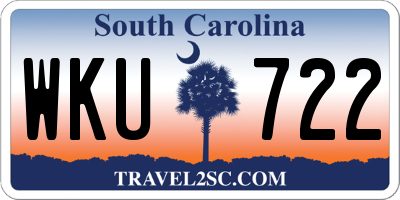 SC license plate WKU722
