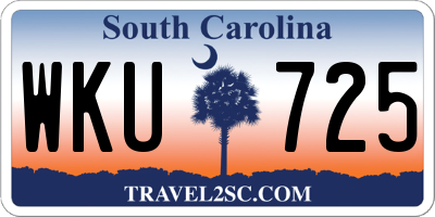 SC license plate WKU725