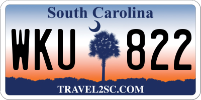 SC license plate WKU822