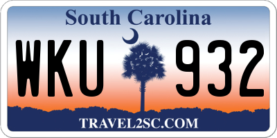 SC license plate WKU932