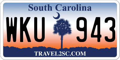 SC license plate WKU943