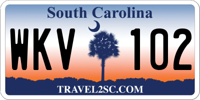 SC license plate WKV102