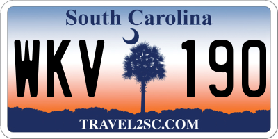 SC license plate WKV190