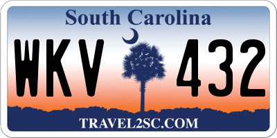 SC license plate WKV432