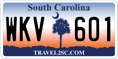 SC license plate WKV601