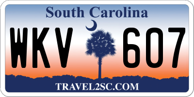 SC license plate WKV607
