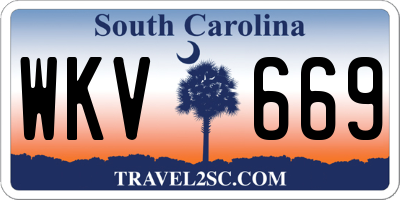 SC license plate WKV669