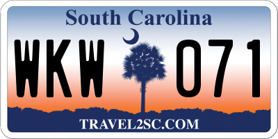 SC license plate WKW071