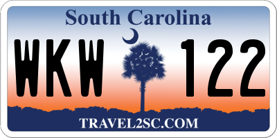 SC license plate WKW122