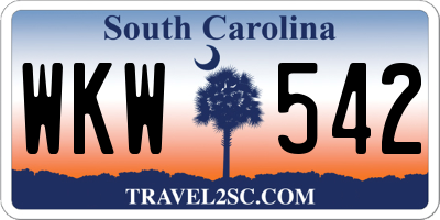SC license plate WKW542