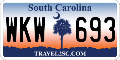 SC license plate WKW693