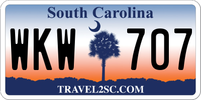 SC license plate WKW707