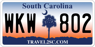 SC license plate WKW802